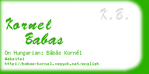 kornel babas business card